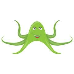 
A naughty octopus with cute smile 
