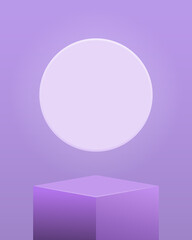 Empty cylinder podium on minimal background. Abstract minimal scene with geometric shape object. Design for product presentation. 3d vector illustration. 