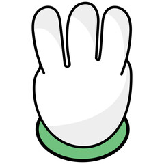 
Counting sign, three fingers symbol 

