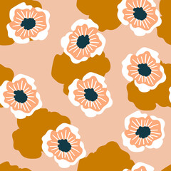 Seamless floral pattern with hand-drawn poppy flowers vector illustration. Good for textile, fabric, wrapping wrap, stationary, wallpaper.