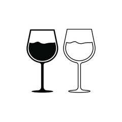 wine glass icon vector