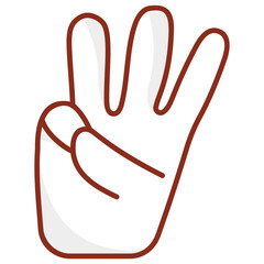 Obraz premium Counting sign, three fingers symbol 