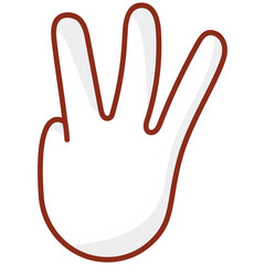 
Cartoon hand, counting sign 
