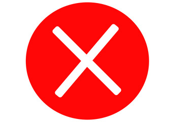 cancel unsuccess red icon flat vector