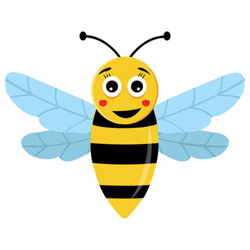 
Flat icon design of insect depicting honeybee 
