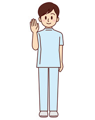 看護　男性　挙手