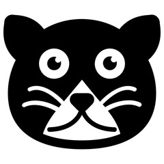 
Isolated cat face solid icon
