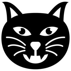 
Isolated cat face solid icon
