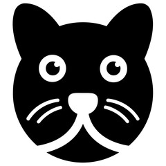 
Isolated cat face solid icon
