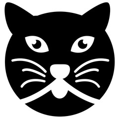 
Isolated cat face solid icon
