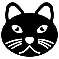 
Isolated cat face solid icon
