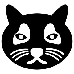 
Isolated cat face solid icon
