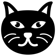 
Isolated cat face solid icon
