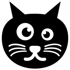 
Isolated cat face solid icon
