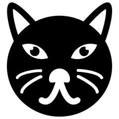 
Isolated cat face solid icon
