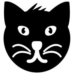 
Isolated cat face solid icon
