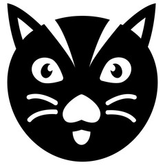 
Isolated cat face solid icon
