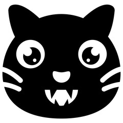 
Isolated cat face solid icon
