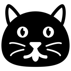 
Isolated cat face solid icon
