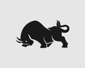 Black bull logo design