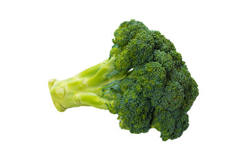 Fresh tasty broccoli isolated on white background.