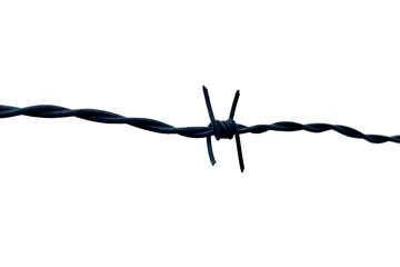 barbed wire isolated on white