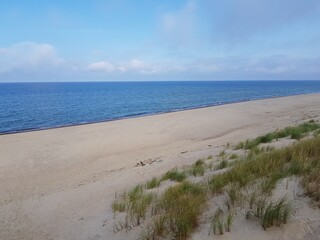 Sandy coast of the blue sea