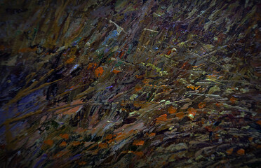 Art painting Oil color Harvest Rice , Countryside in the provinces Thailand on canvas