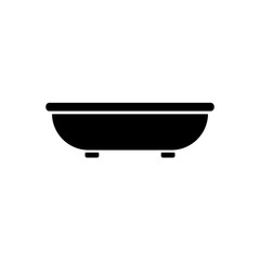 Black Bathtub icon vector, filled flat sign, solid pictogram isolated on white.