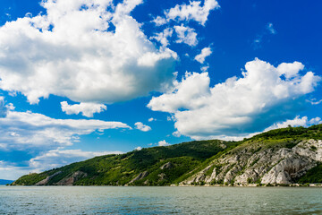 Danube gorge in Djerdap on the Serbian-Romanian border