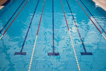 Swimming pool with empty lanes - 383330668