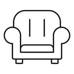 Childrens room armchair icon. Outline childrens room armchair vector icon for web design isolated on white background