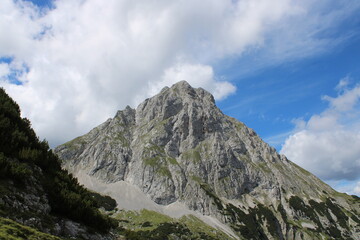 A beautiful alpine mountain panorama in the Austrian Alps close to Ehrwald