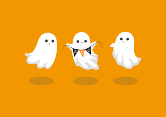 Set of three ghosts