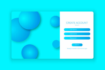 Landing page sign up form template design. Flat vector illustration