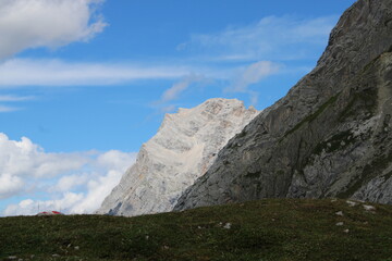 A beautiful alpine mountain panorama in the Austrian Alps close to Ehrwald