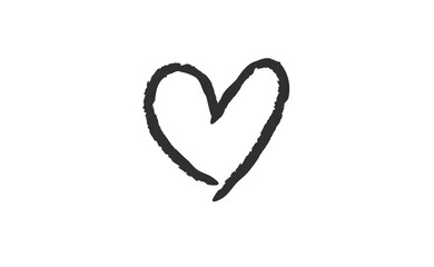 Sign of a heart. Love symbol doodle. Hand drawn vector illustration.