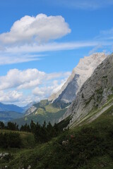 Obraz na płótnie Canvas A beautiful alpine mountain panorama in the Austrian Alps close to Ehrwald