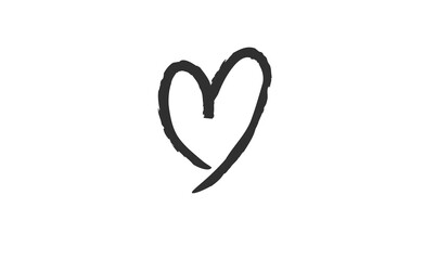 Sign of a heart. Love symbol doodle. Hand drawn vector illustration.