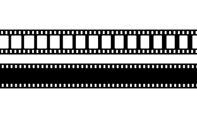 Film strip icon in black. Photographic film. Vector on isolated white background. EPS 10