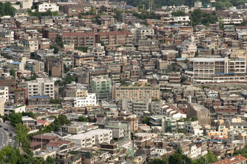 Fototapeta na wymiar seoul: density of houses