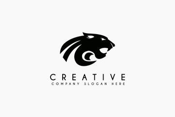Panther logo design vector illustration isolated on white background © Wahyu