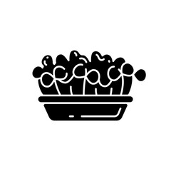 Microgreens black glyph icon. Organic greens meal components. Eco foods ingredients. Vegetarian eating planning ideas. Silhouette symbol on white space. Vector isolated illustration