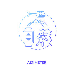 Altimeter concept icon. Device capability idea thin line illustration. Topographical mapping. Providing detailed data for adventures. Barometer. Vector isolated outline RGB color drawing