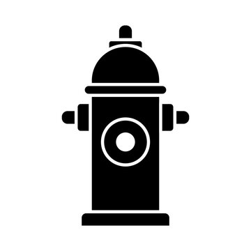 Fire hydrant black icon. Fire hydrant simple silhouette. Web site page and mobile app design vector element.