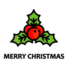 cartoon christmas mistletoe with text