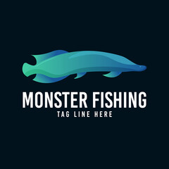 monster fish gradient logo
