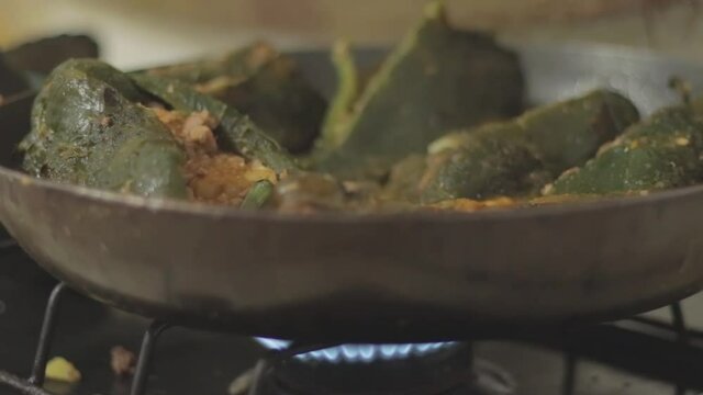 chili peppers stuffed with ground beef