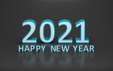 New Year 2021 Creative Design Concept - 3D Rendered Image	

