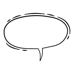 Comic speech bubble pop art icon. Hand drawn and outline illustration of comic speech bubble pop art vector icon for web design